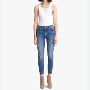 MOTHER Jeans Denim High Waisted Looker Ankle Fray Get Your Groove Back 29 EUC